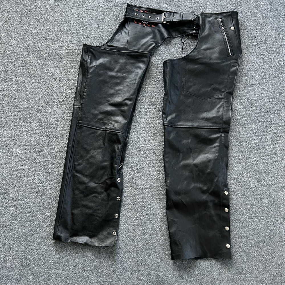 Interstate Leather Snow Pants Mens 44x34 Black Lined Biker Motorcycle 2XL